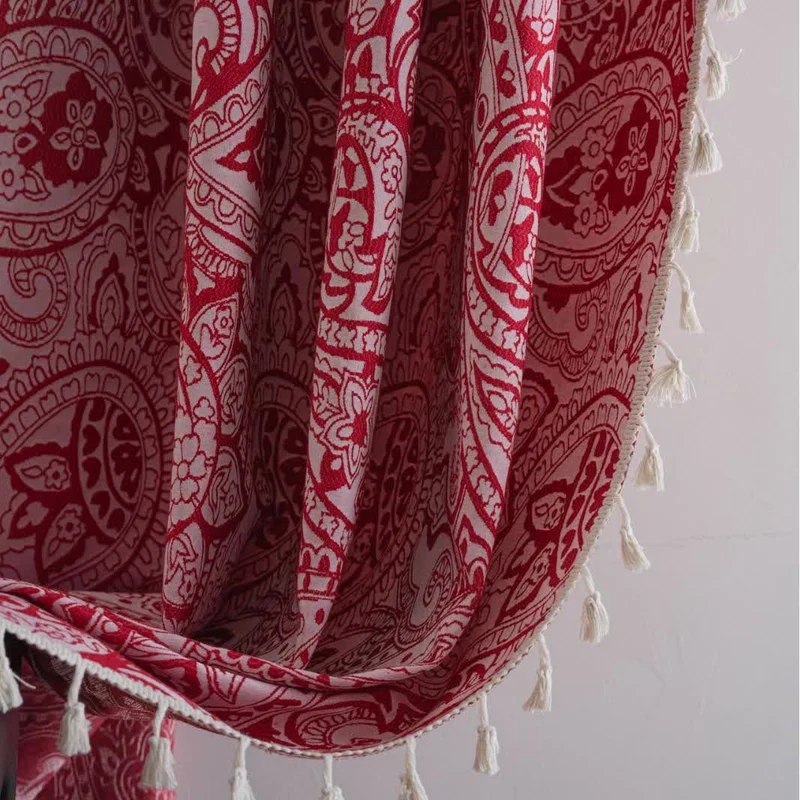 Jacquard-Vorhang im Ethno-Stil mit Paisley-Muster