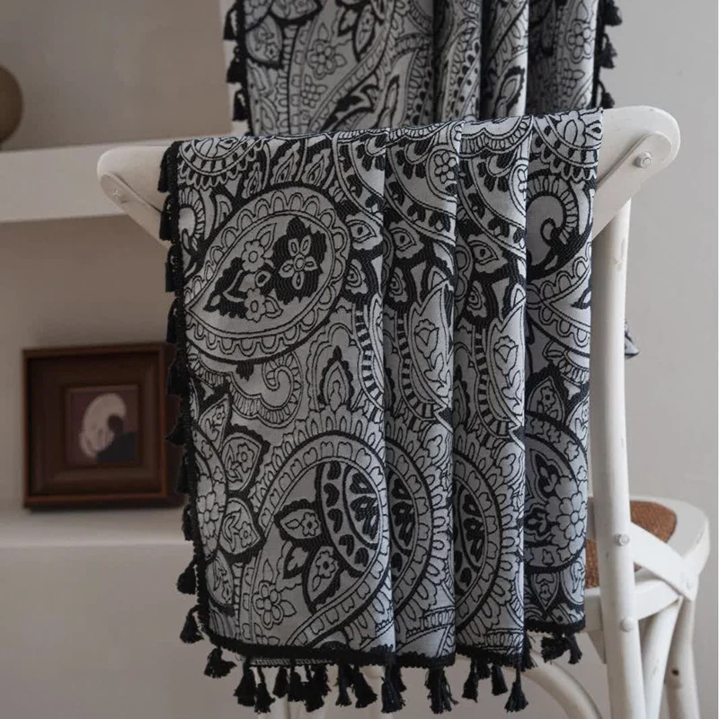 Jacquard-Vorhang im Ethno-Stil mit Paisley-Muster