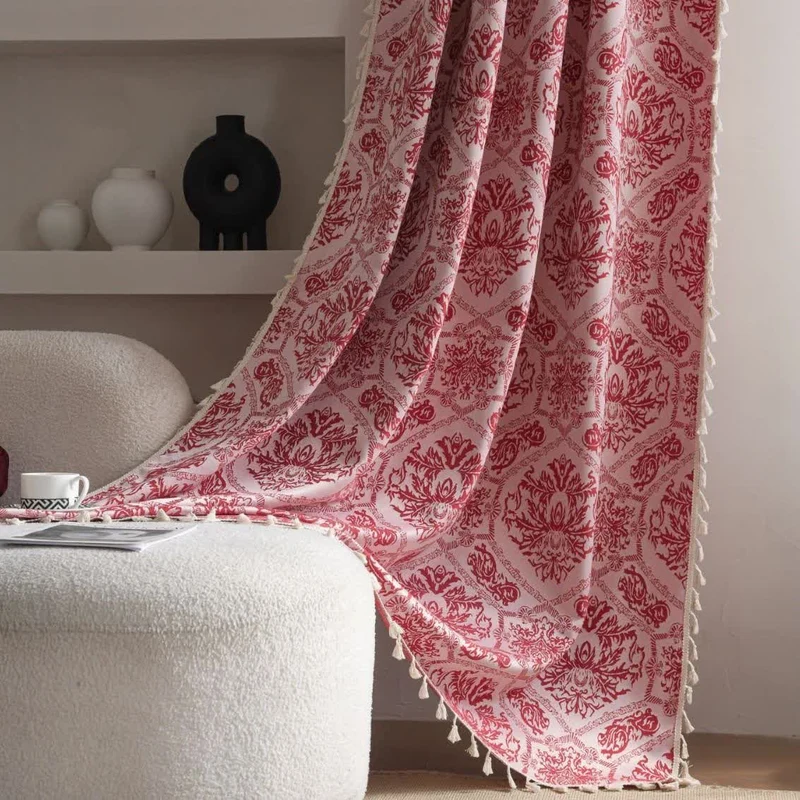 Jacquard-Vorhang im Ethno-Stil mit Retro-Muster