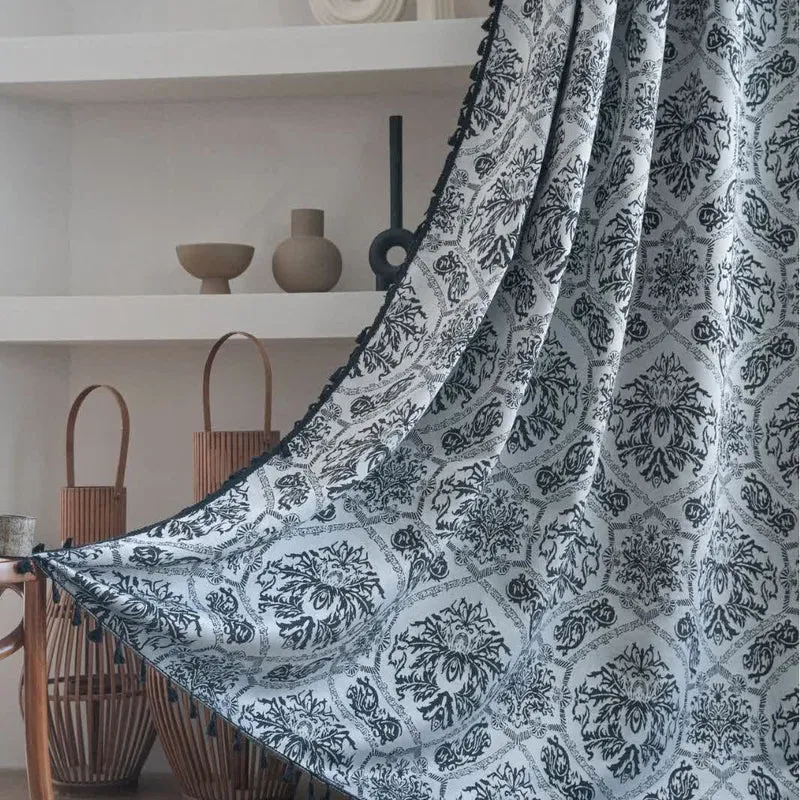 Jacquard-Vorhang im Ethno-Stil mit Retro-Muster