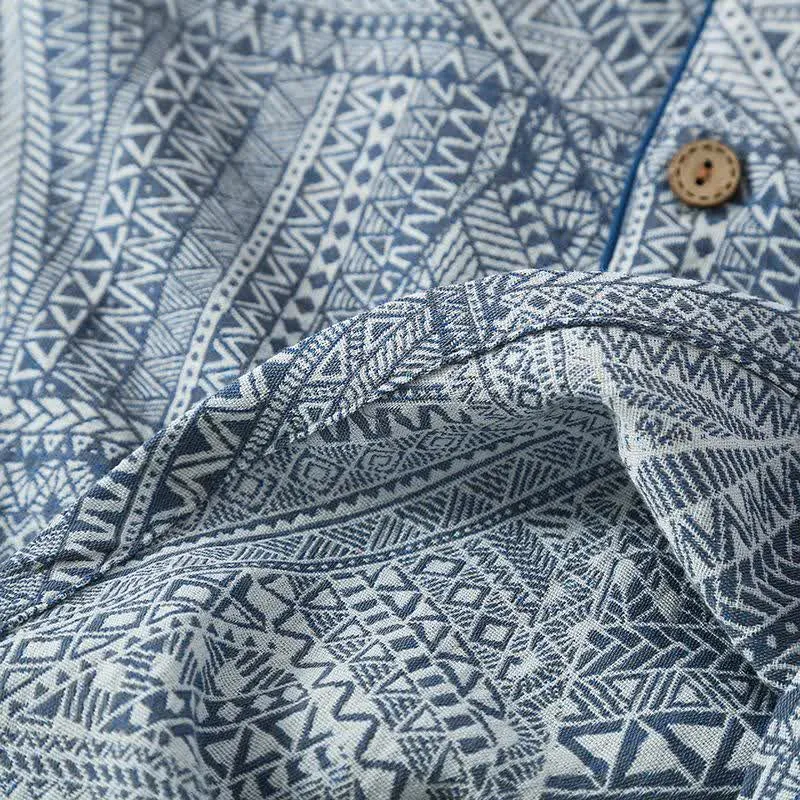 Loungewear-Set aus Baumwollgaze mit geometrischem Muster
