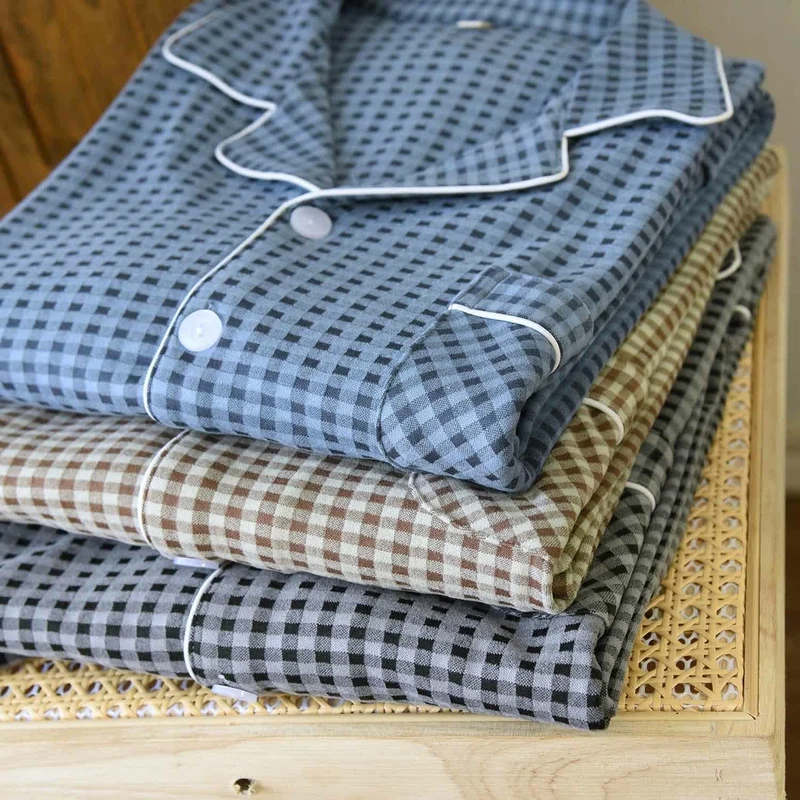 Klassisches kariertes Unisex-Loungewear-Set