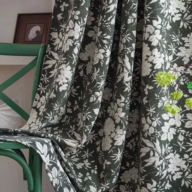 Jacquard-Vorhang im pastoralen Stil mit Blumenmuster