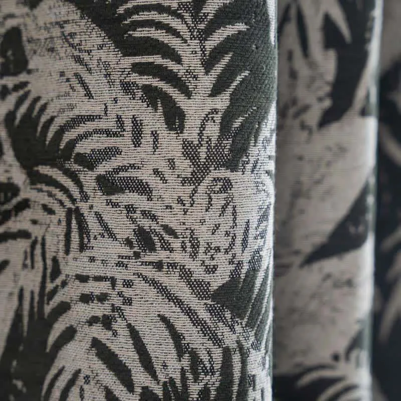 Jacquard-Vorhang mit tropischem Inselblattmuster