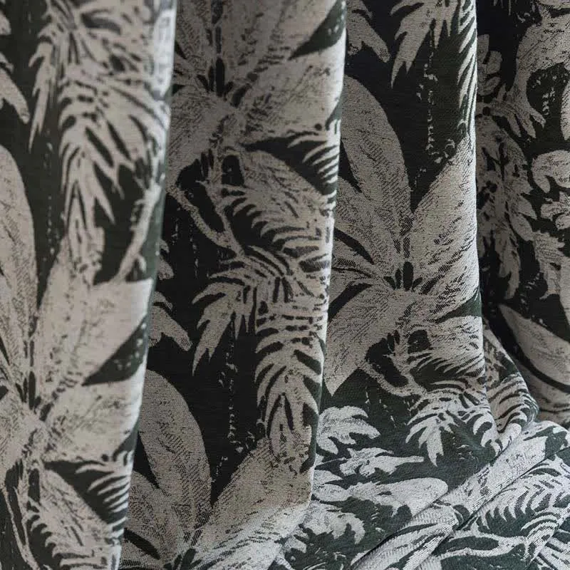 Jacquard-Vorhang mit tropischem Inselblattmuster