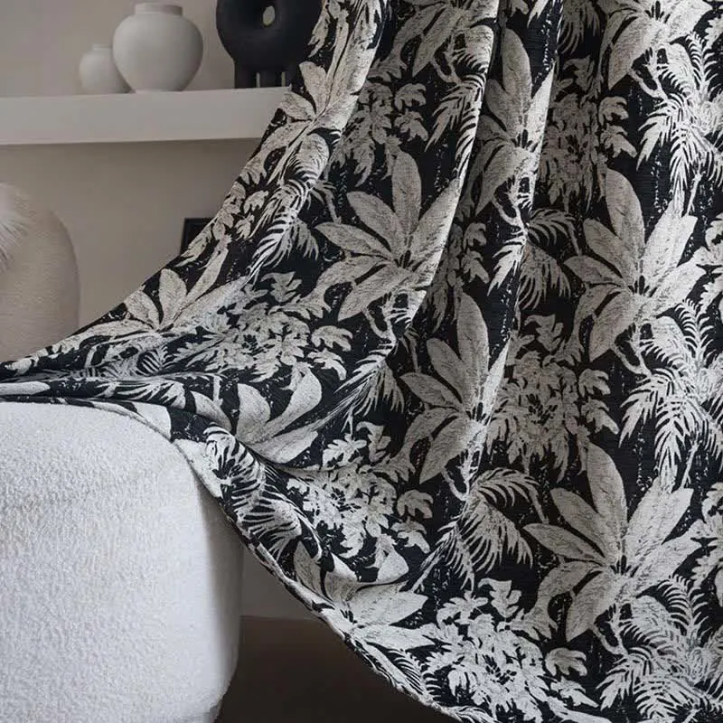 Jacquard-Vorhang mit tropischem Inselblattmuster