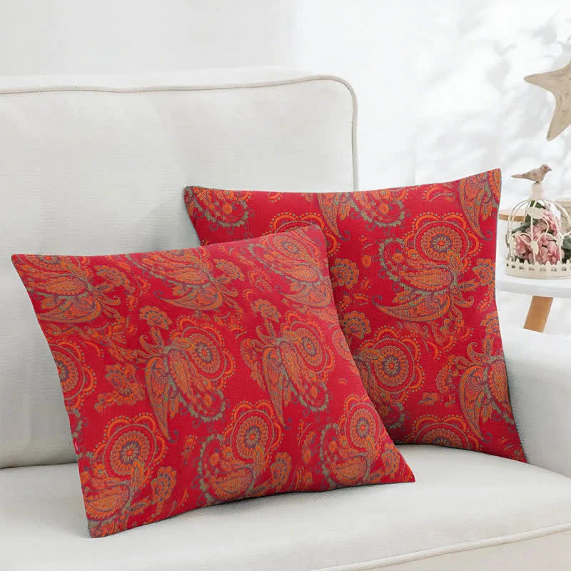 Quadratische Kissenbezüge aus Baumwolljacquard mit Paisley-Print (2 Stück)