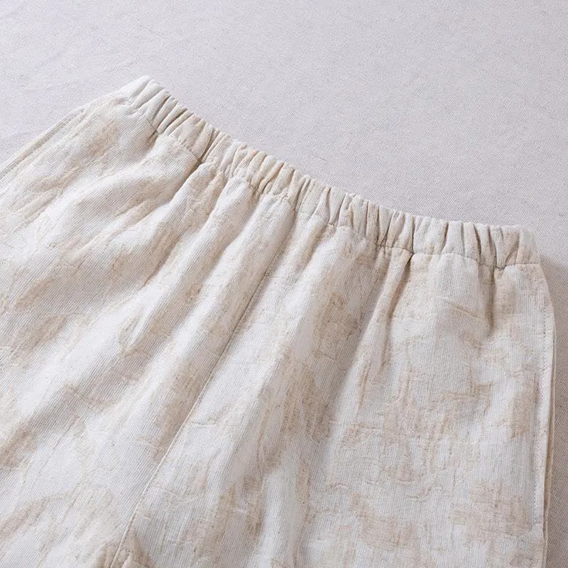 Passendes minimalistisches Loungewear-Set aus Baumwollleinen