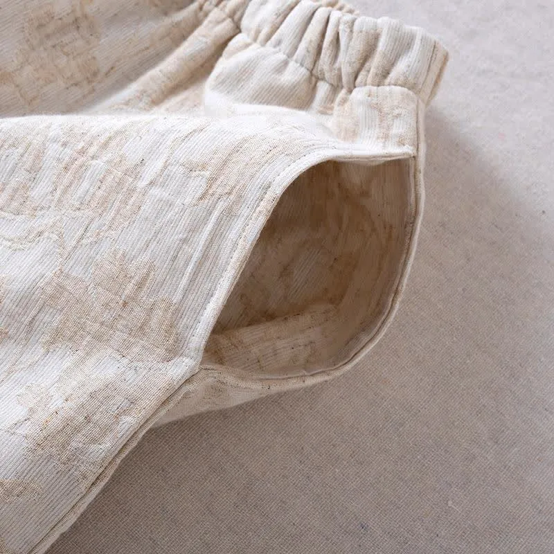 Passendes minimalistisches Loungewear-Set aus Baumwollleinen