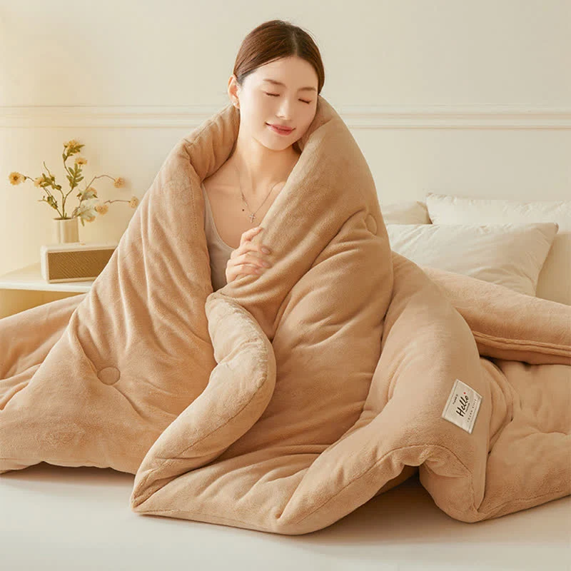 Einfache, einfarbige, warme Plüschdecke