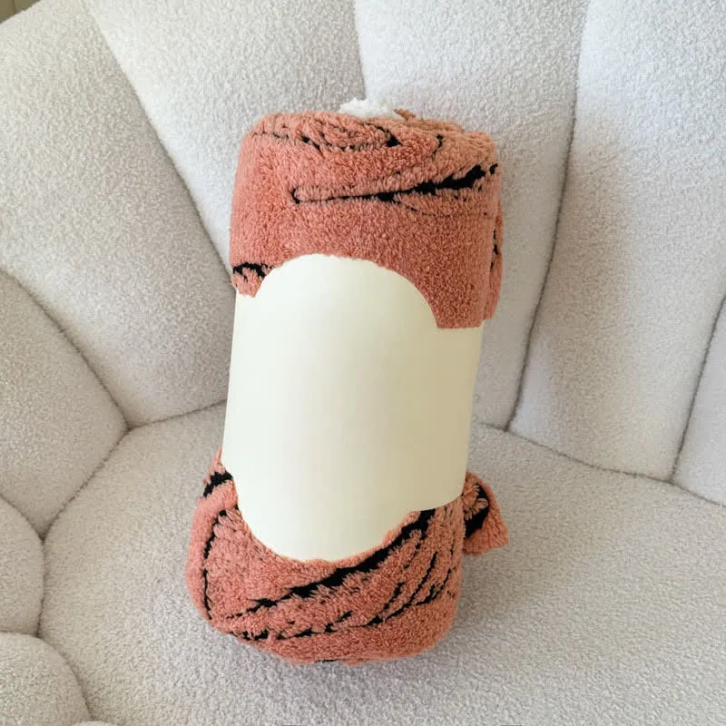 Jacquard-Plüschdecke mit großen Blättern