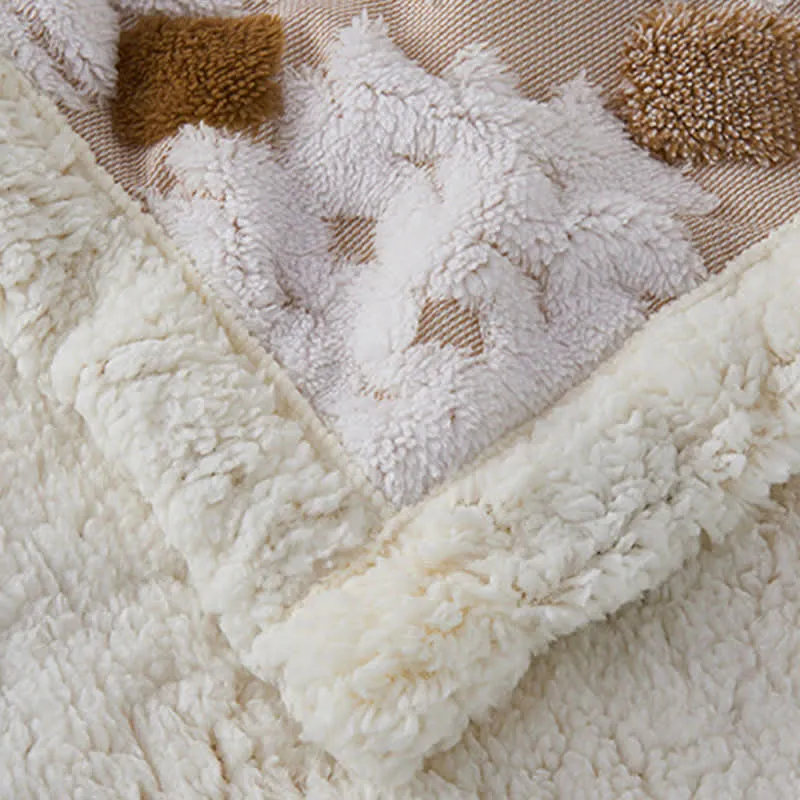 Jacquard-Sherpa-Überwurfdecke im Bohème-Stil