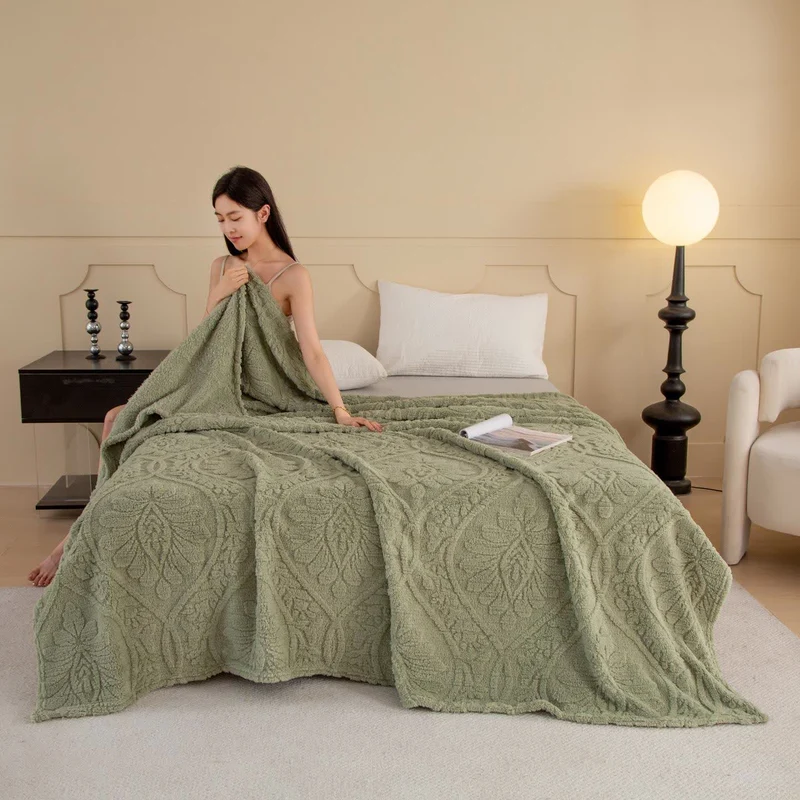 Jacquard-Überwurfdecke mit Vintage-Blumenmuster