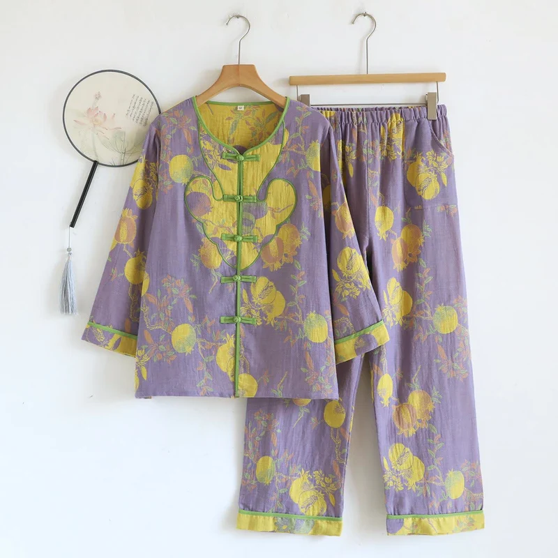 Granatapfel-Pyjama-Set aus Baumwolle im orientalischen Stil