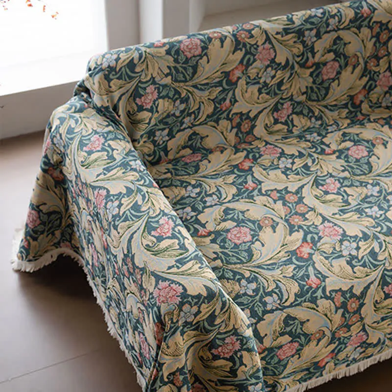 Jacquard-Sofaschutz mit Nelken-Motiv