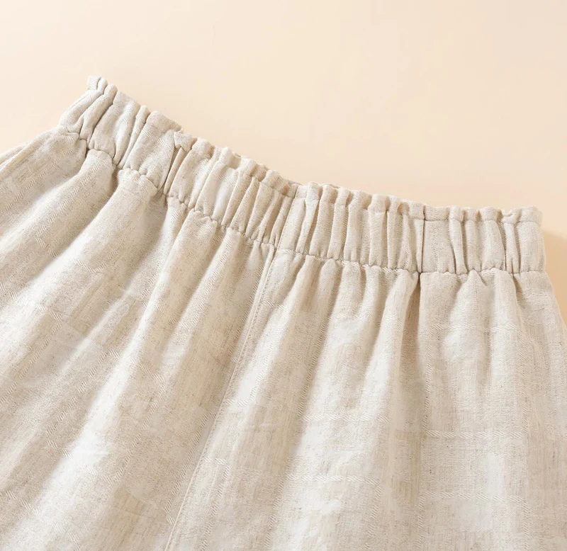 Passende Pyjama-Shorts aus Baumwollleinen für Paare