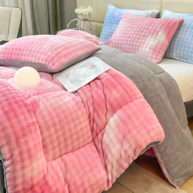 Flauschige, warme Sherpa-Decken mit Farbverlauf
