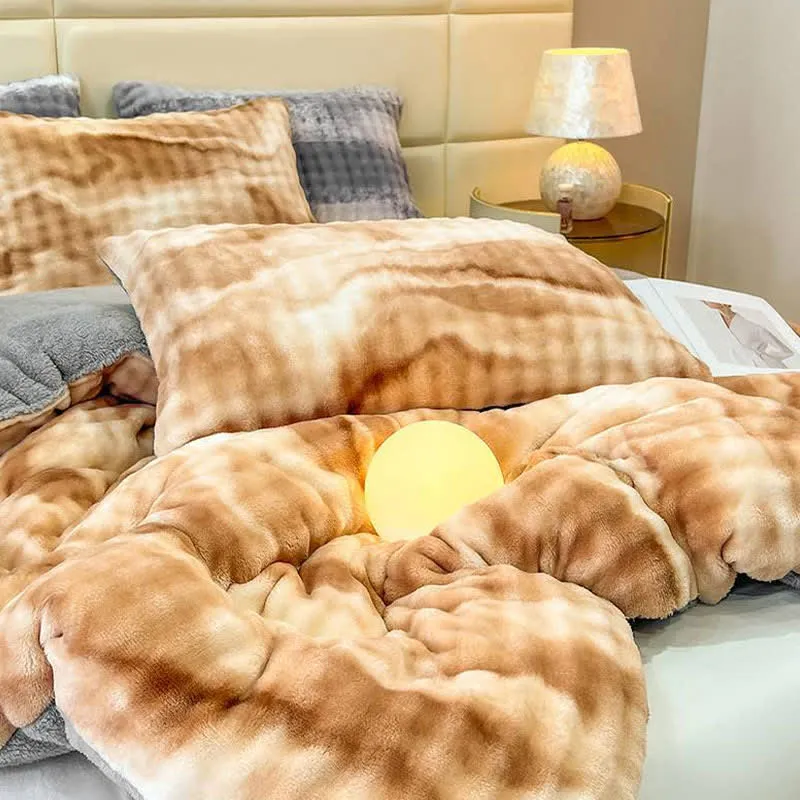 Flauschige, warme Sherpa-Decken mit Farbverlauf