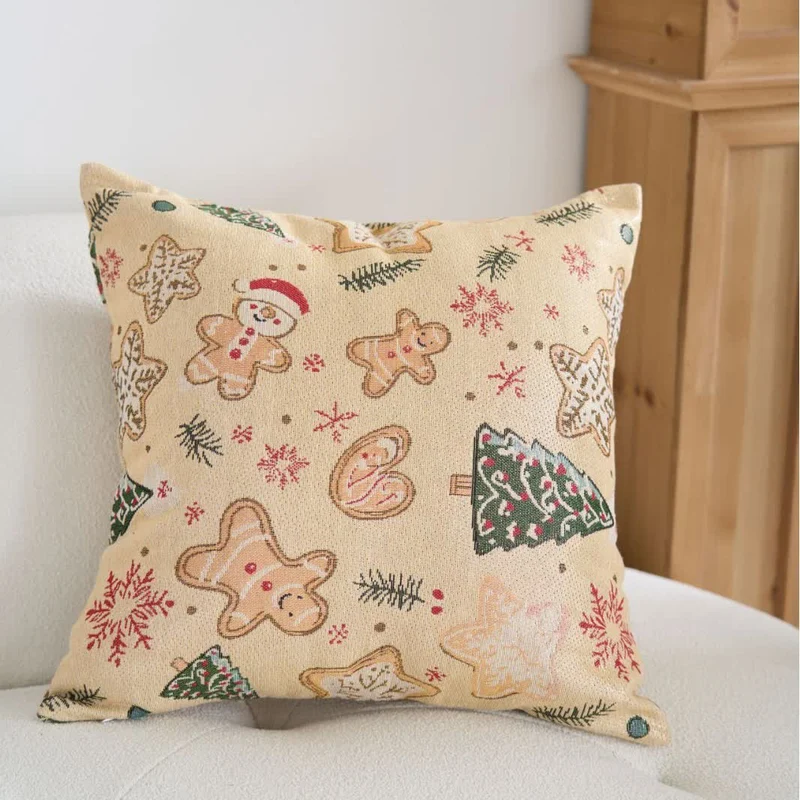 Weihnachts-Lebkuchenmann-Jacquard-Überwurfkissen