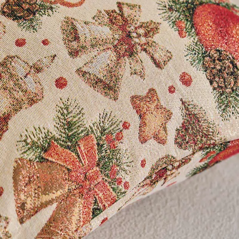 Weihnachts-Kristallkugel-Jacquard-Wurfkissen