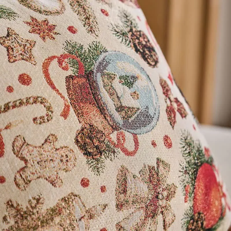 Weihnachts-Kristallkugel-Jacquard-Wurfkissen
