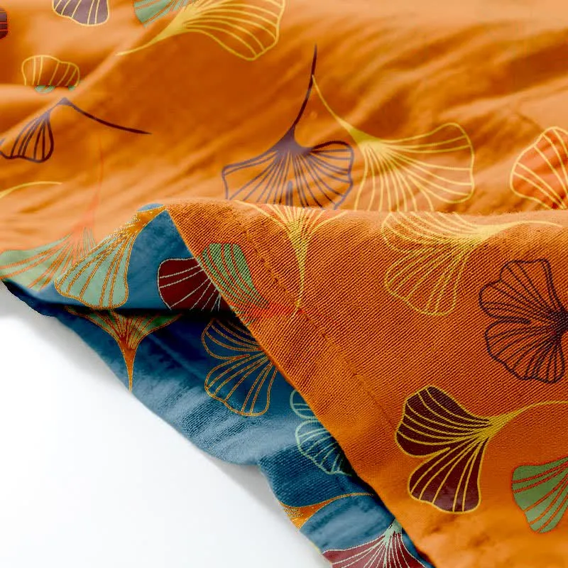 Kimono-Loungewear-Set aus Ginkgo-Baumwollgaze