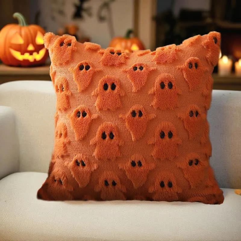 Bestickte Kissenbezüge mit Halloween-Geist (2 Stück)