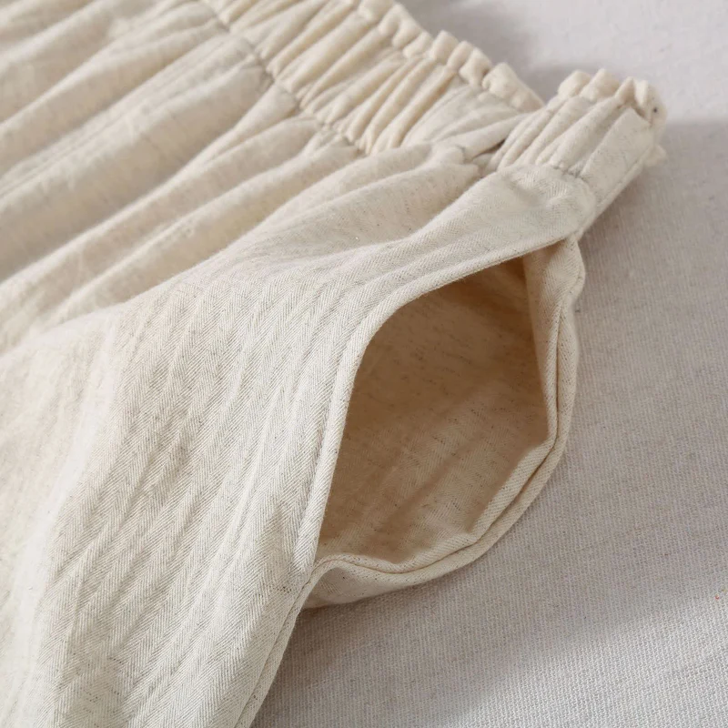 Pyjama-Shorts aus natürlichem Baumwollleinen