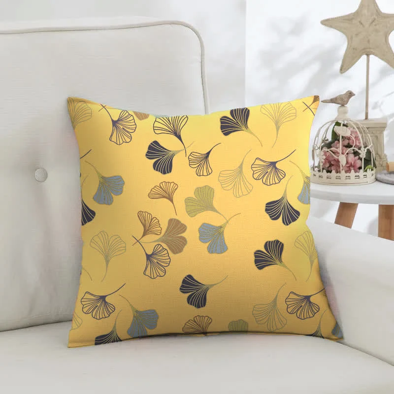 Quadratische Kissenbezüge aus Ginkgo-Biloba-Baumwolljacquard (2 Stück)