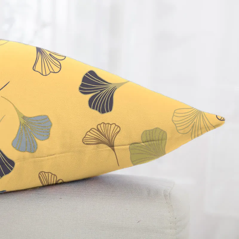 Quadratische Kissenbezüge aus Ginkgo-Biloba-Baumwolljacquard (2 Stück)