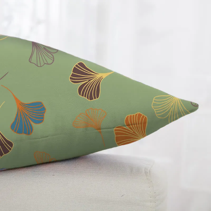 Quadratische Kissenbezüge aus Ginkgo-Biloba-Baumwolljacquard (2 Stück)