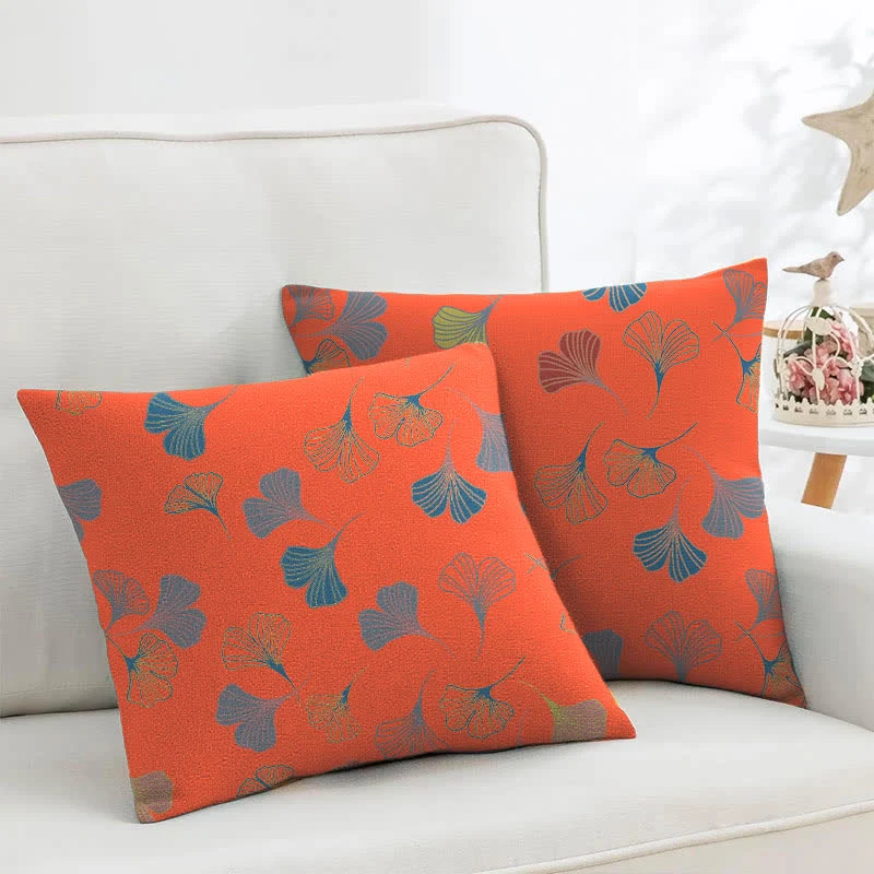 Quadratische Kissenbezüge aus Ginkgo-Biloba-Baumwolljacquard (2 Stück)