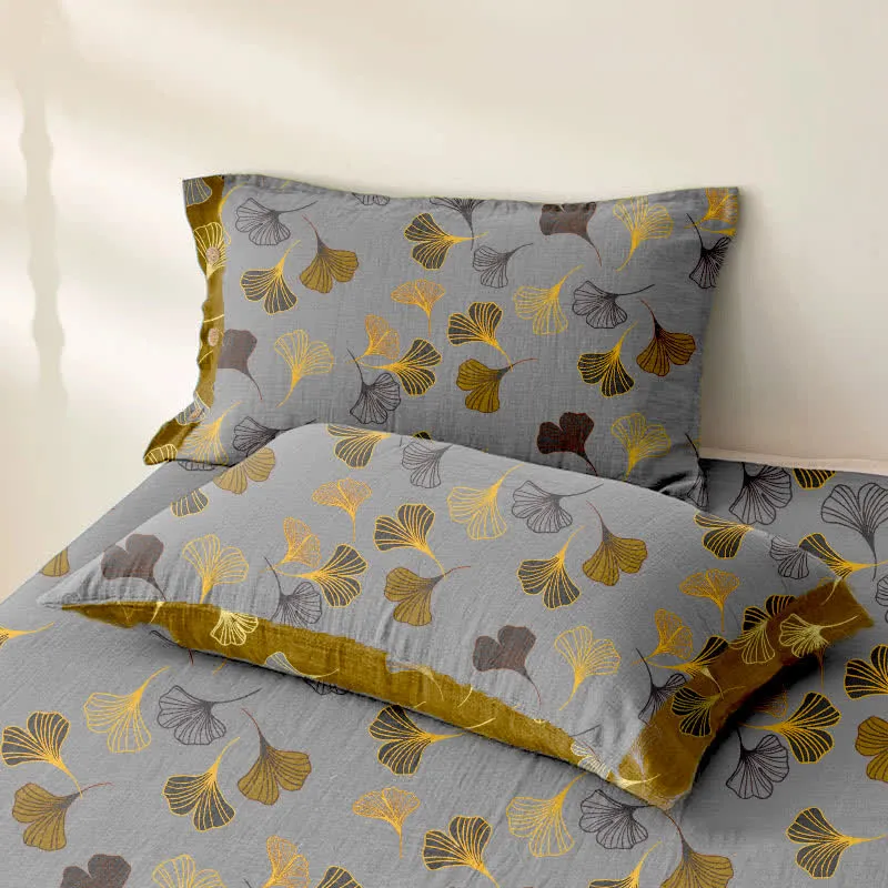Tagesdecke aus Baumwollgaze-Jacquard „Ginkgo Biloba“