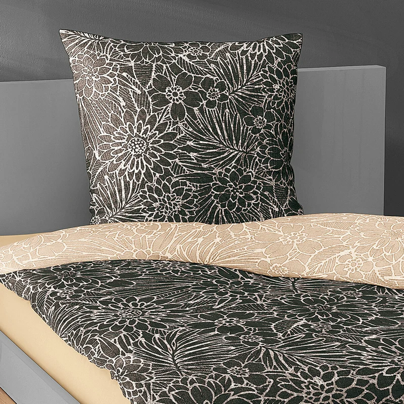 Irisette Flanell Bettwäsche Nubis Blumen braun