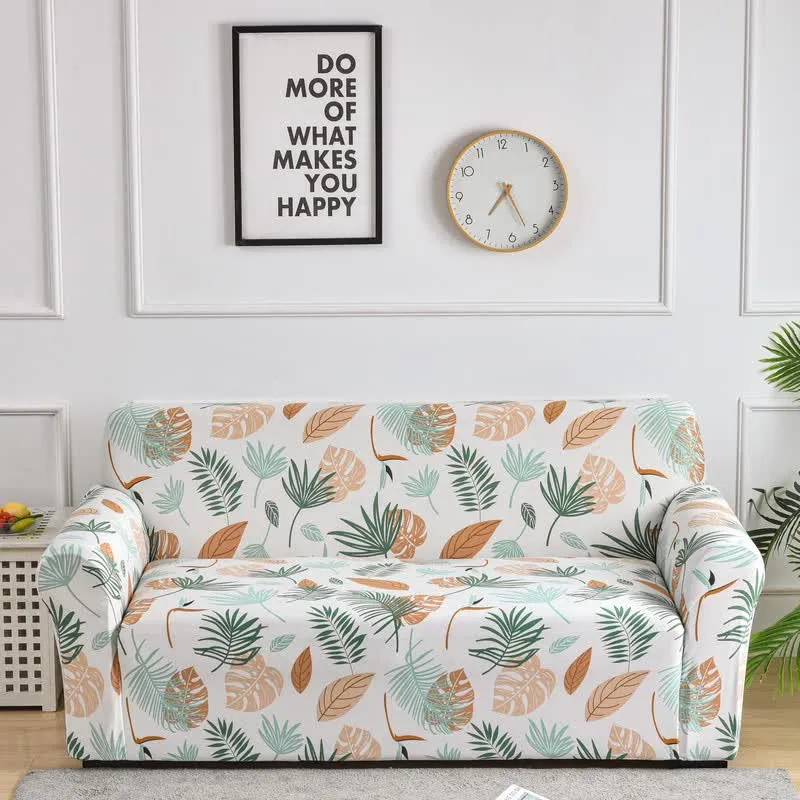 Stretch-Sofabezug mit Fallen-Leaf-Print