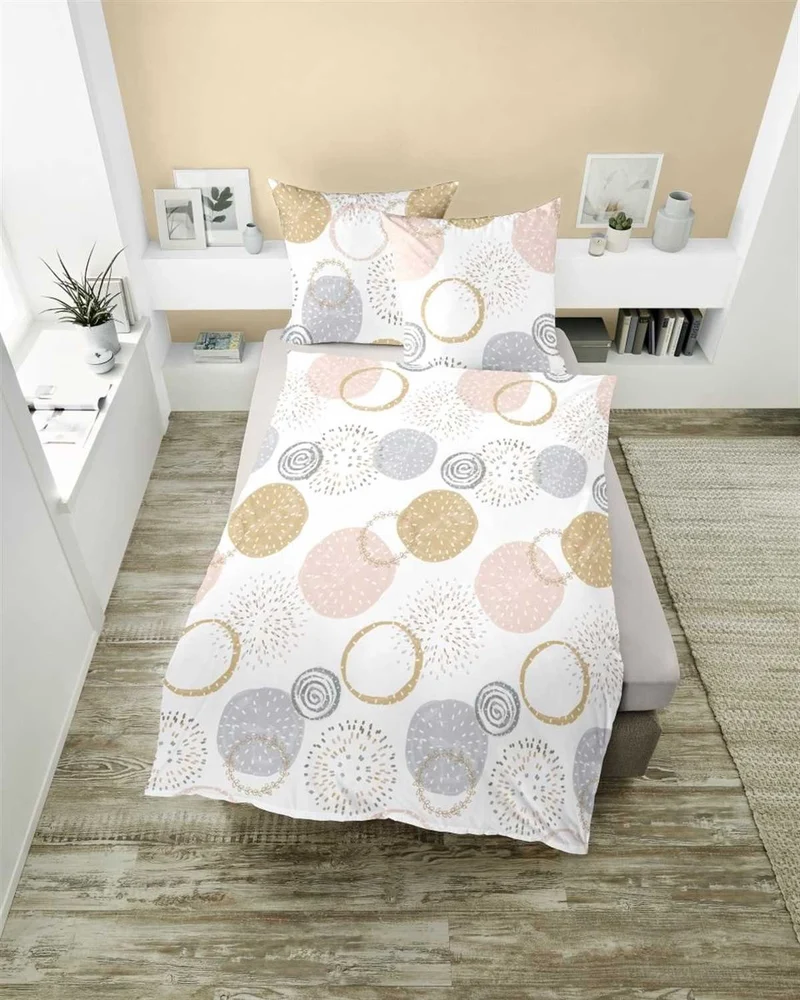 Dormisette Bettwäsche Mako-Satin Kreise Muster bunt