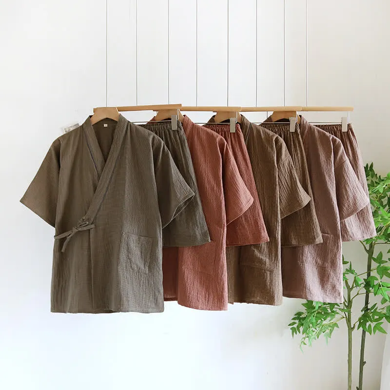 Unisex-Kimono-Pyjama-Set aus Baumwollgaze