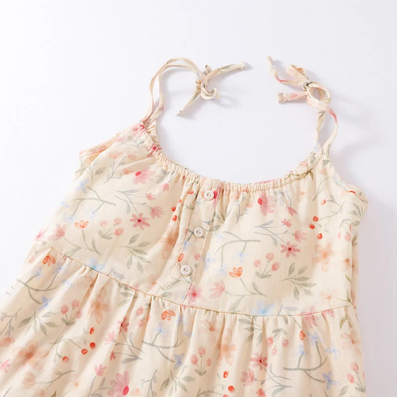 Pyjama-Set aus geblümter Baumwolle mit Camisole-Shorts