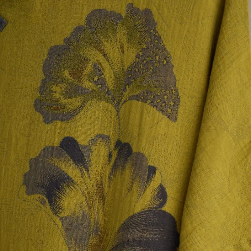 Nachthemd aus Baumwolle mit Ginkgoblatt-Print