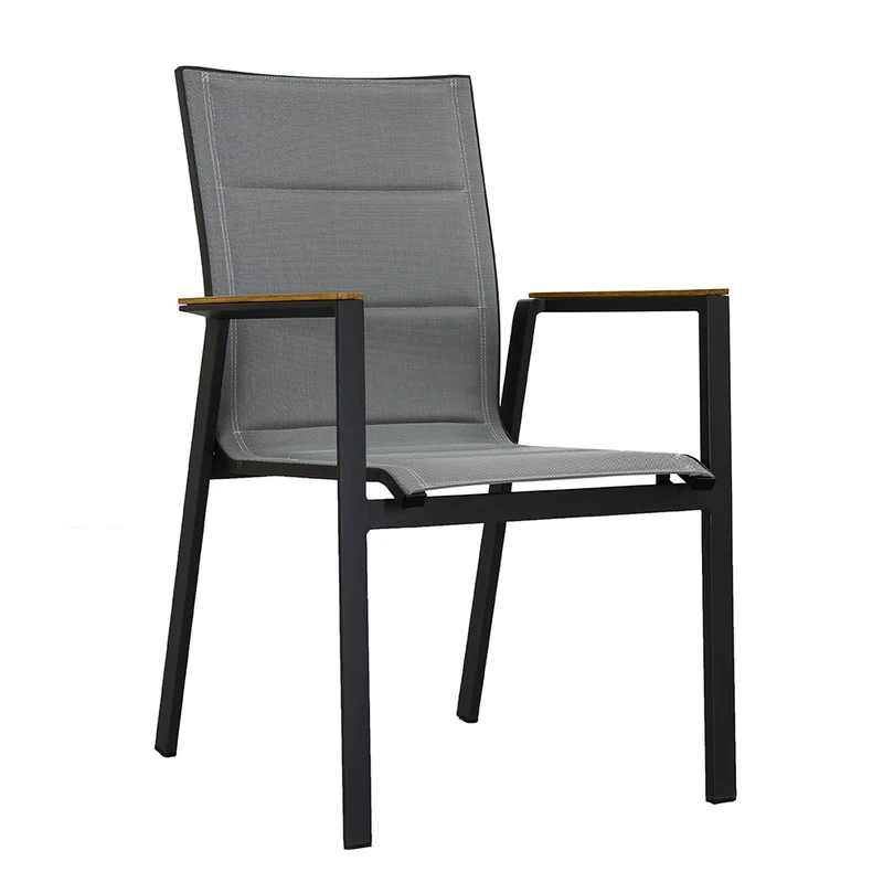 ZEO LIVING Chelsea Stapelstuhl Alu silver/black