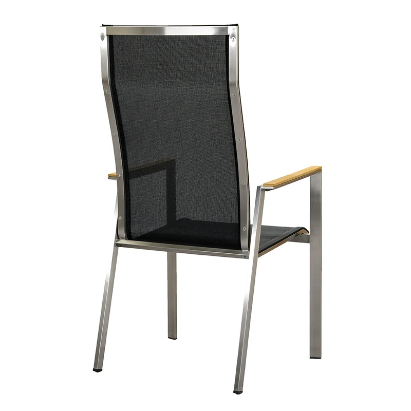 ZEO LIVING Chelsea Stapelstuhl Edelstahl black