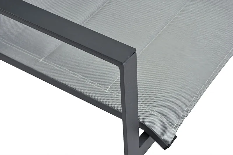 ZEO LIVING Chelsea Stapelstuhl Alu silver/black gepaddet m. Aluarm