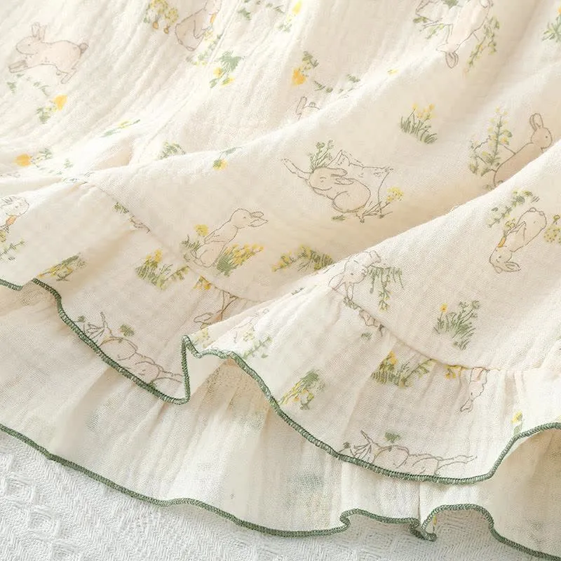 Rustic Bunny – Camisole-Pyjama aus Baumwolle mit Rüschen