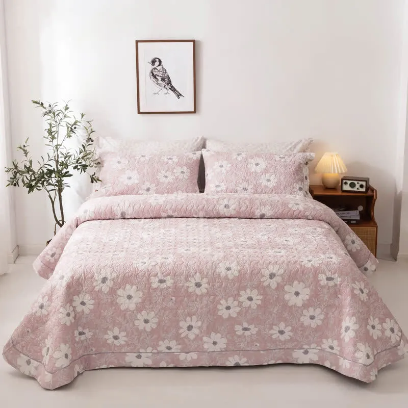Baumwollsteppdecke im Landhausstil mit Blumenmuster