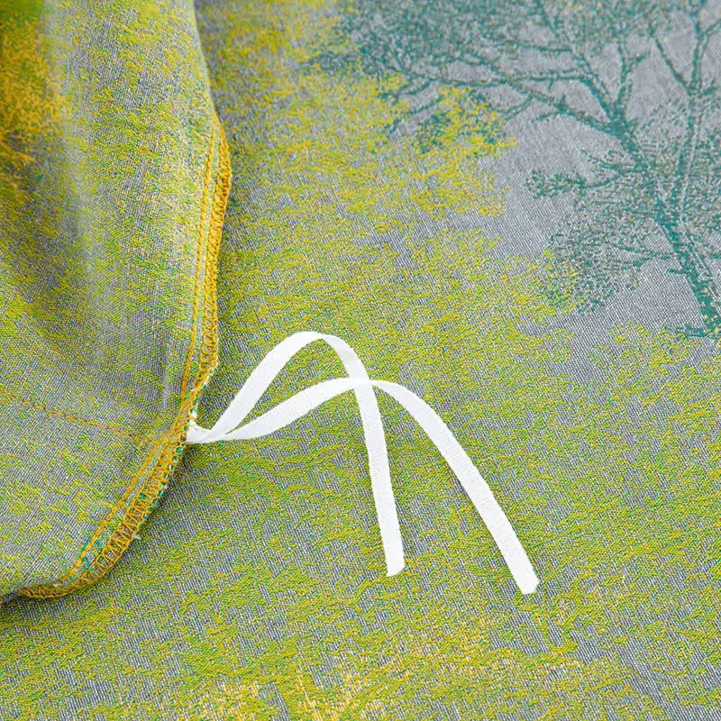 Bettwäscheset aus Baumwollgaze-Jacquard mit Baummuster (4-teilig)