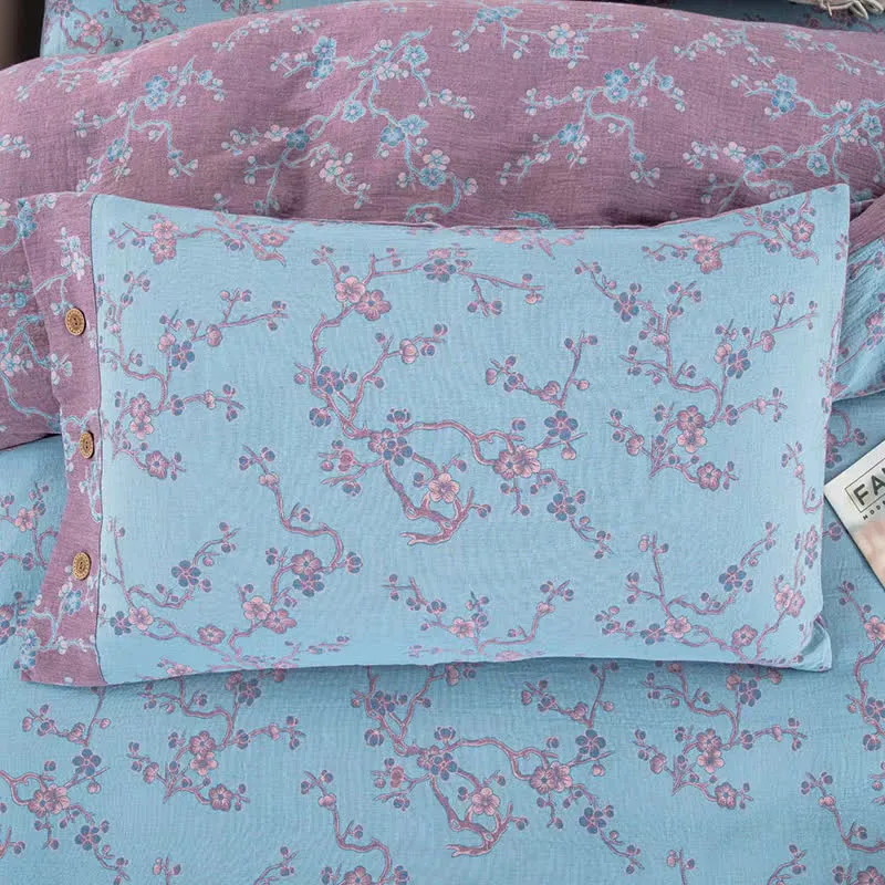 Wintersweet Baumwollgaze-Jacquard-Bettwäscheset (4-teilig)