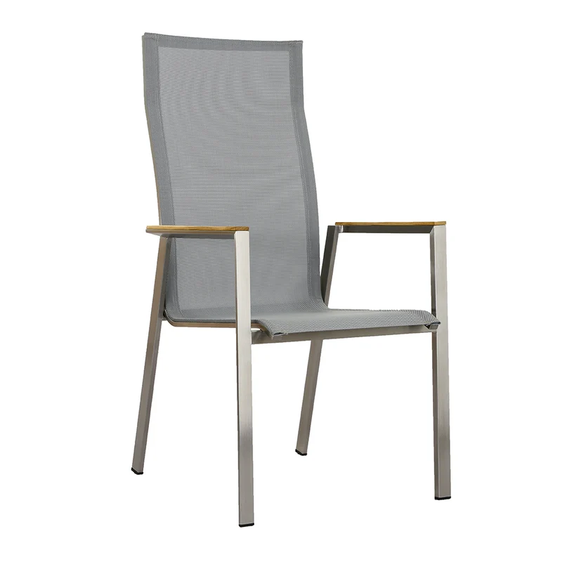 ZEO LIVING Chelsea Stapelstuhl Edelstahl silver black