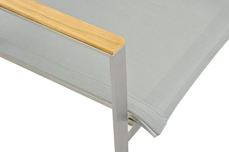 ZEO LIVING Chelsea Stapelstuhl Edelstahl silver black