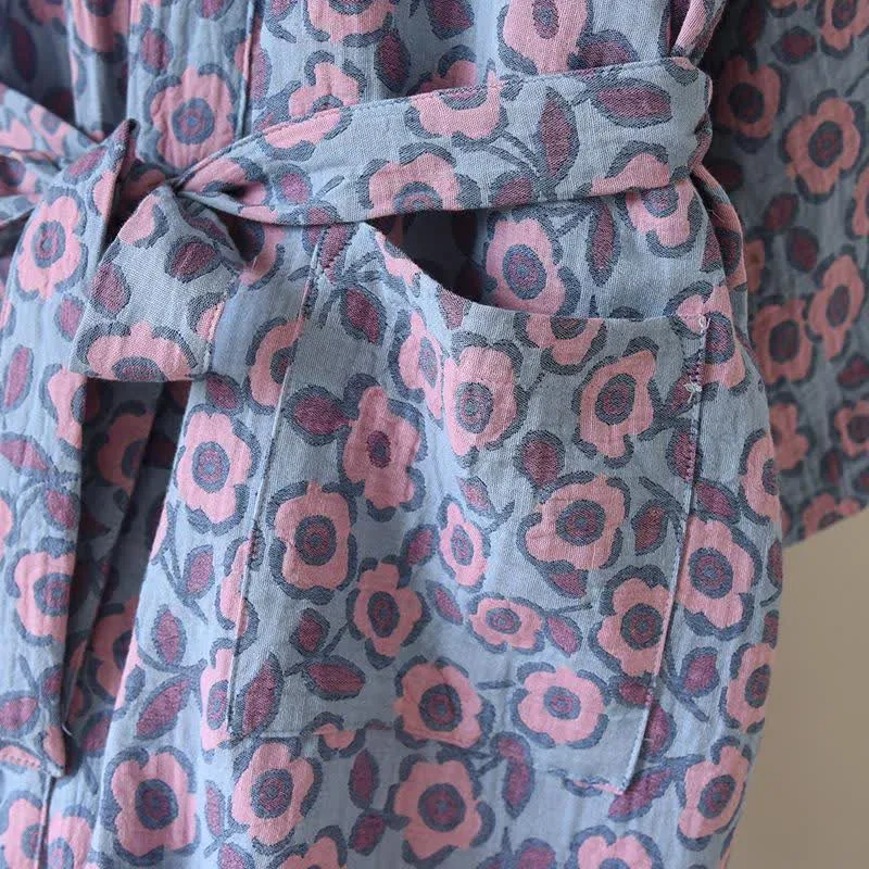 Japanischer Kimono-Bademantel aus Begonia-Baumwolle