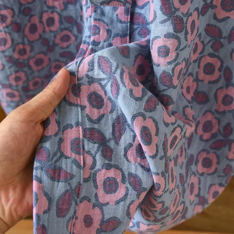 Japanischer Kimono-Bademantel aus Begonia-Baumwolle